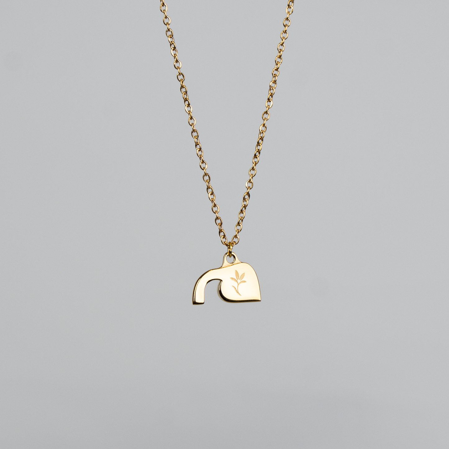 Womens Empty Tomb Pendant Gold Back