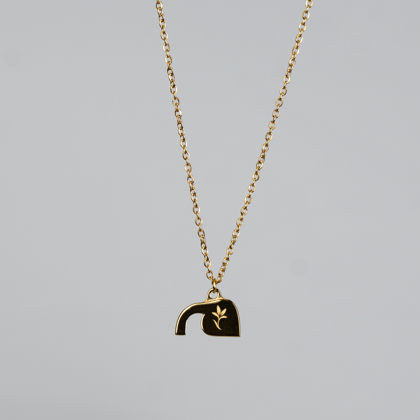 Womens Empty Tomb Pendant Gold Back