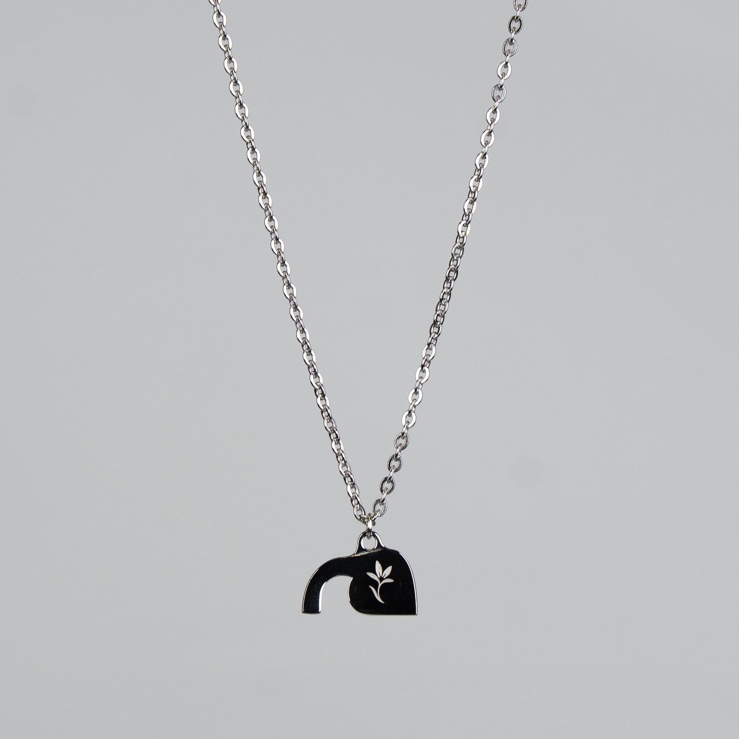 Womens Empty Tomb Pendant Silver Back