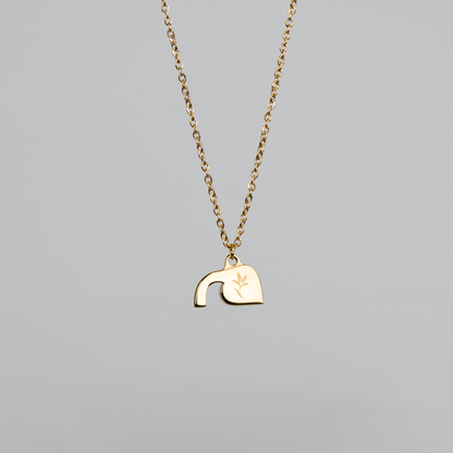 Womens Empty Tomb Pendant Gold Back