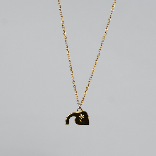 Womens Empty Tomb Pendant Gold Back