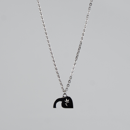 Womens Empty Tomb Pendant Silver Back